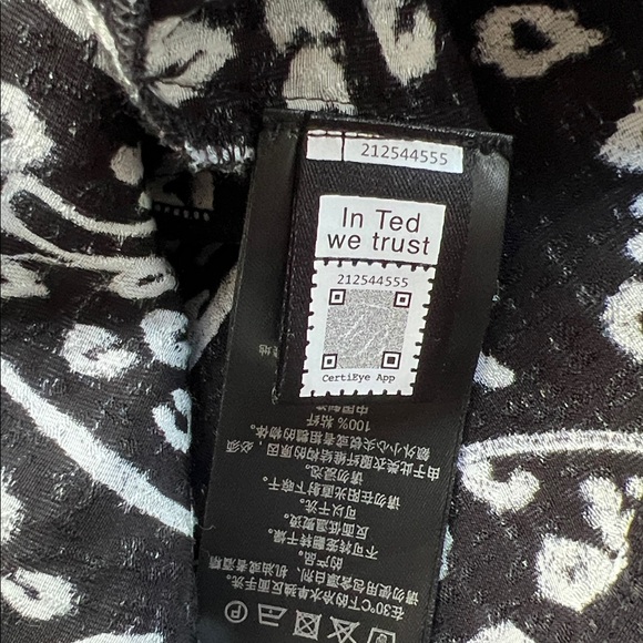 Ted Baker Lodon Black and White Leopard Wildside Print Button Up Puff Sleeve 4 - Picture 9 of 11